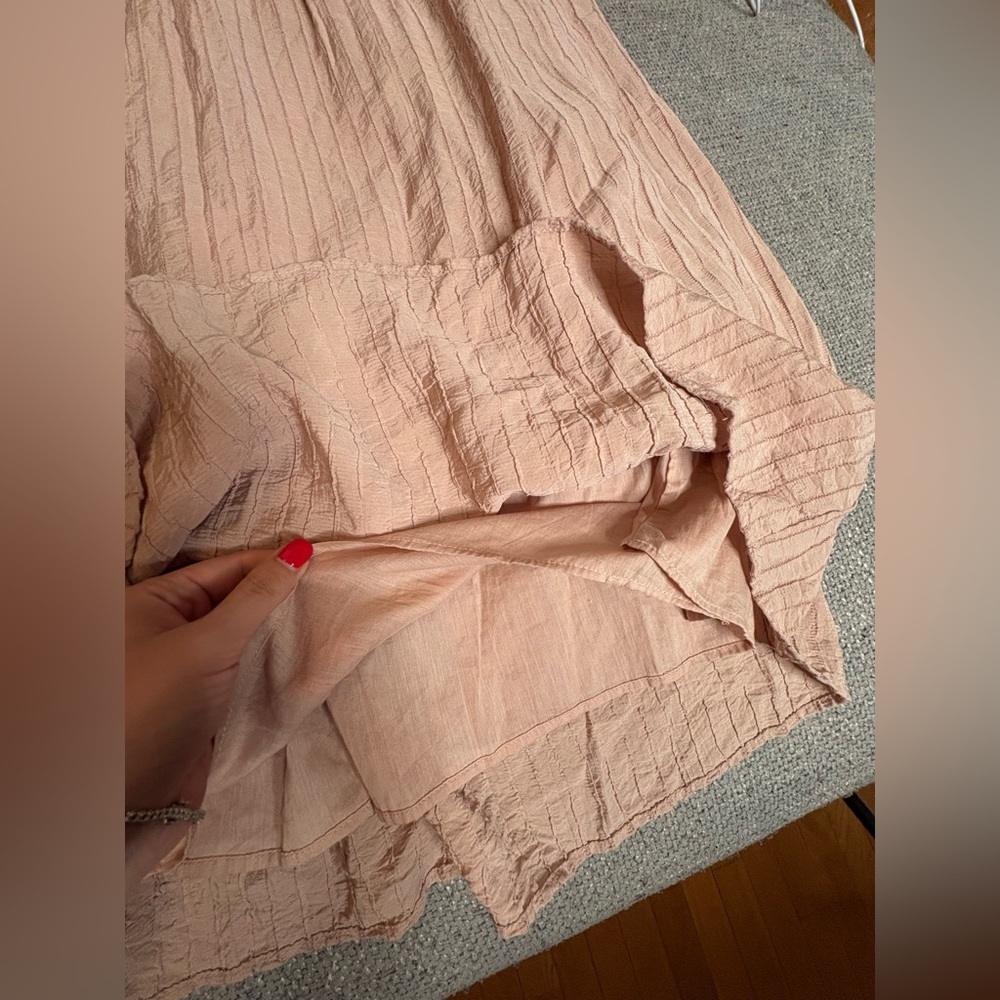 Zara Pale Pink Textured Midi Dress Size M Blogger Favorite - Picture 13 of 14